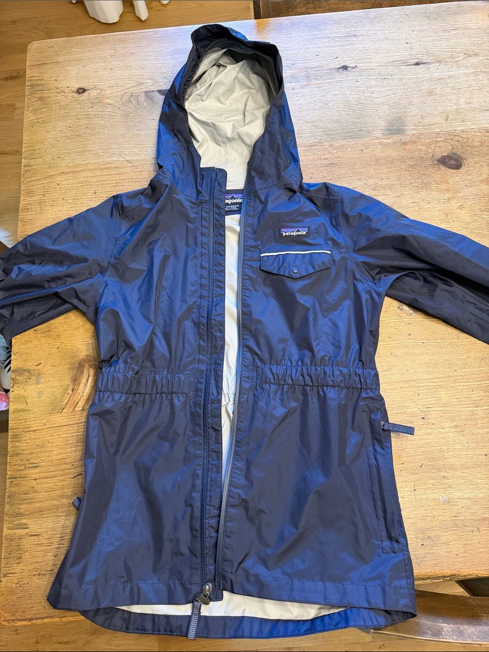 Patagonia Navy Hooded Windbreaker Jacket